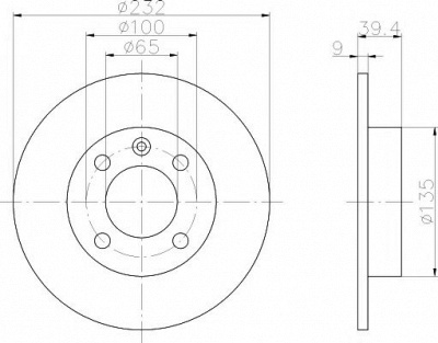 HELLA PAGID 8dd355106681 -  Тормозной диск